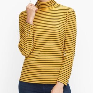 Talbots Yellow & Black Striped Turtleneck Sweater
Medium - New without tags!